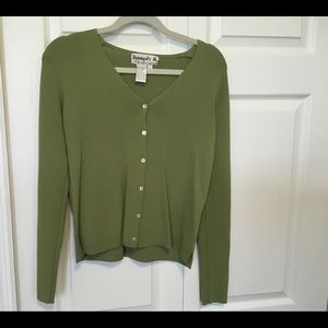 Sage green silky cardigan